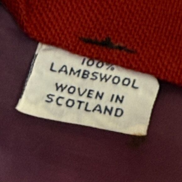 VTG 60s Berkley Cravats Red Wool Tie Scotland Made Woven 100% Lambswool Necktie - Picture 4 of 6